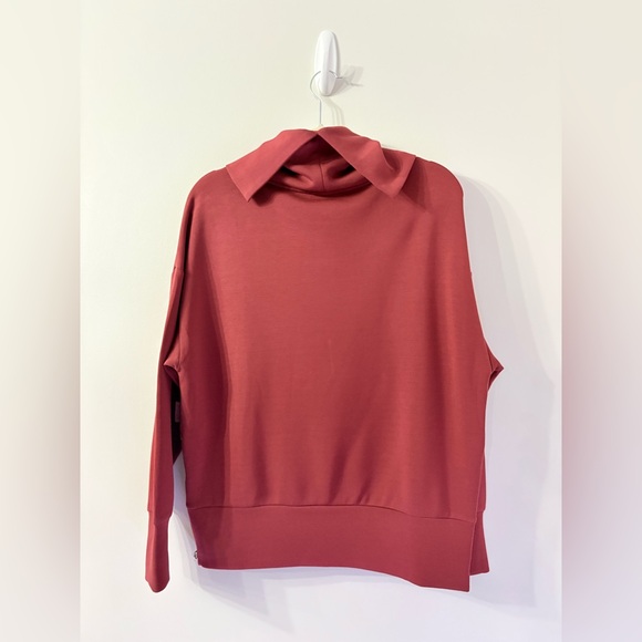 VARLEY Double Soft Priya Sweatshirt Cowl Neck Red XS Oversized Athleisure Chic - Picture 8 of 10